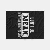 Funny Don't Be Mean, Be Median Graphic Sarcastic S Fleecedecke (Vorderseite (Horizontal))