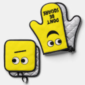 Funny Don't be Square Cartoon Ofenhandschuh & Topflappen-Set (Vorderseite/Rückseite)