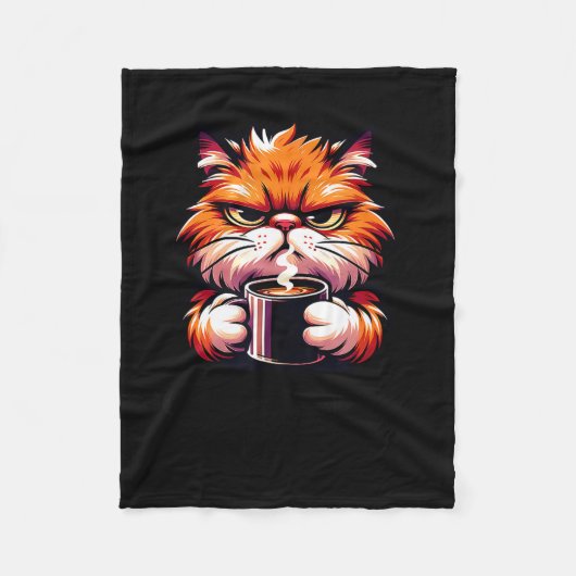 Funny Don't Bother Me Right Meow Cats Cat Coffee M Fleecedecke (Vorderseite)