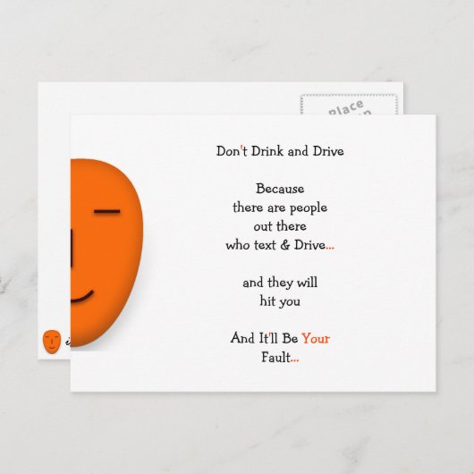 Funny Don't Drink and Drive Quote Joke Spaß LOL Postkarte (Vorne/Hinten)