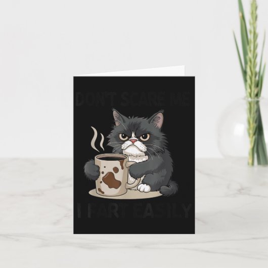 Funny Don't E Me I Fart Easily Black Cat Coffee Fa Karte (Vorderseite)