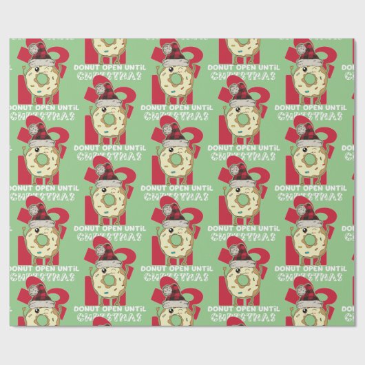 Funny Don't Open bis Weihnachten Donut Geschenkpapier (Flach)
