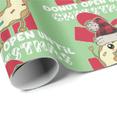 Funny Don't Open bis Weihnachten Donut Geschenkpapier (Rolleneckpunkt)