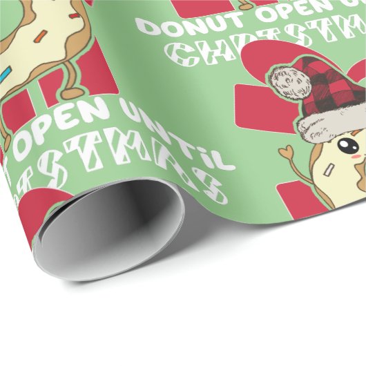 Funny Don't Open bis Weihnachten Donut Geschenkpapier (Rolleneckpunkt)