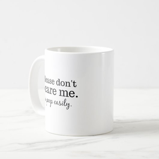 Funny Don't Scare Me Typografie Kaffeetasse (Vorderseite Links)