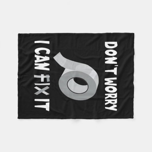 Funny Don't Worry - I Can Fix It - Duct Tape  Fleecedecke (Vorderseite (Horizontal))