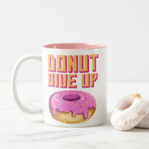 Funny Donut aufgeben Zweifarbige Tasse