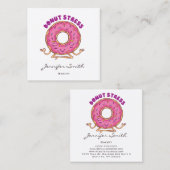 Funny Donut Bäckerei Square Business Card Quadratische Visitenkarte (Vorne/Hinten)