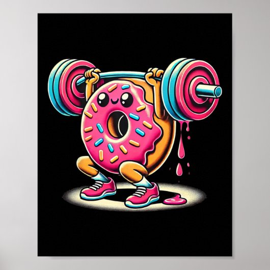 Funny Donut Bodybuilding Weightlifting Food Gym Do Poster (Vorne)
