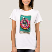Funny Donut Disturb Skeleton Tarot T-Shirt (Vorderseite)