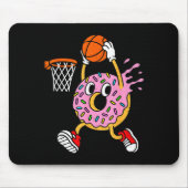 Funny Donut Dunking Basketball Doughnut Food Champ Mousepad (Vorne)