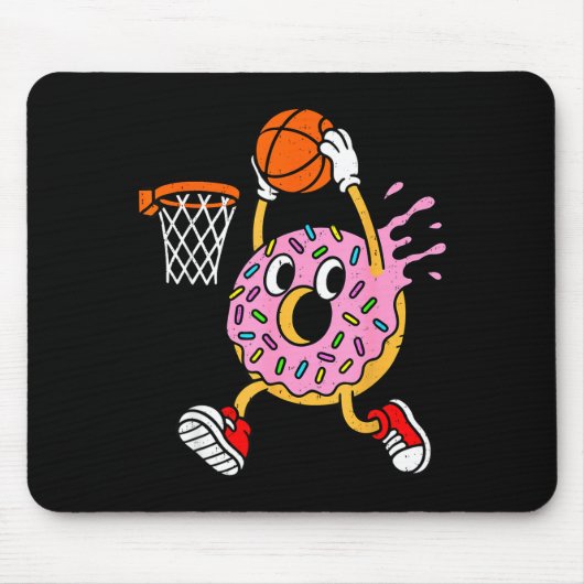 Funny Donut Dunking Basketball Doughnut Food Champ Mousepad (Vorne)