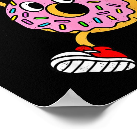 Funny Donut Dunking Basketball Doughnut Food Champ Poster (Ecke)