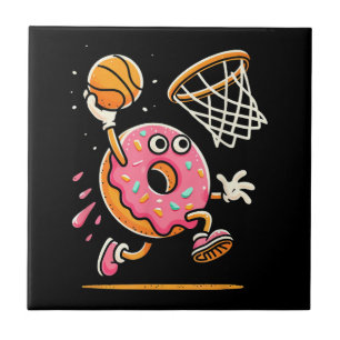 Funny Donut Dunking Basketball Food Champ Sports D Fliese