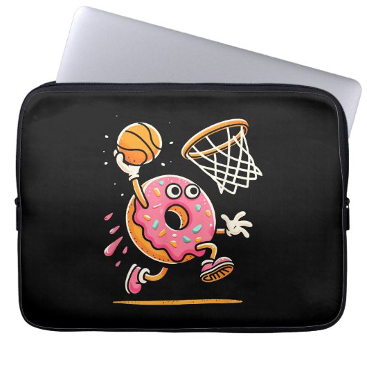 Funny Donut Dunking Basketball Food Champ Sports D Laptopschutzhülle (Vorderseite)