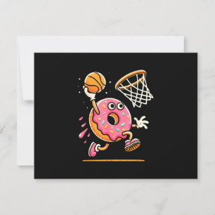 Funny Donut Dunking Basketball Food Champ Sports D RSVP Karte