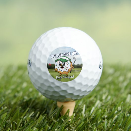 Funny "Donut Give Up" Golf Pun Gift Balls - Donut  Golfball (Insitu T-Shirt)