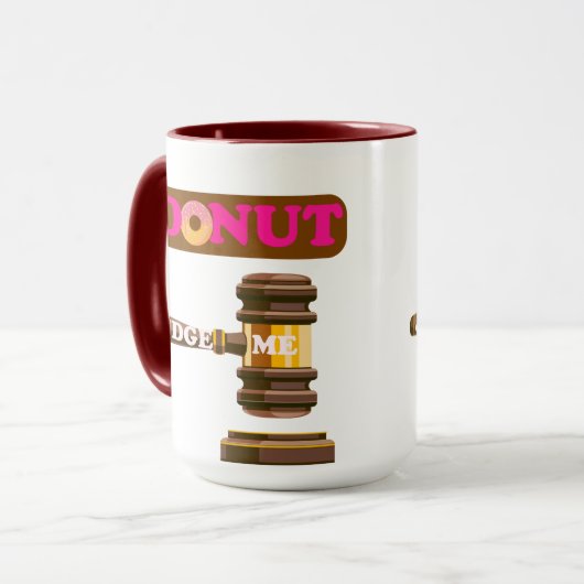 Funny "Donut Judge Me" Puck Cup Niedlicher Spaß Tasse (Vorderseite Links)