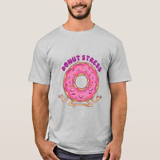 Funny Donut Stress Yoga Donut T-Shirt (Vorderseite)