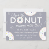 Funny Donut Themed Wedding Rettet die Termine Save The Date (Vorderseite)