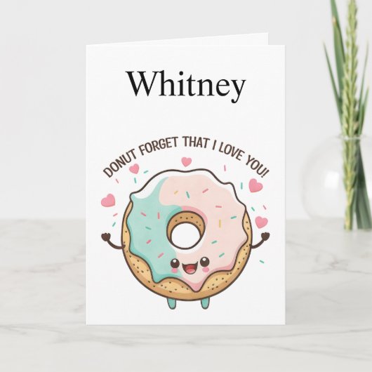 Funny Donut Valentinstag Card Feiertagskarte (Vorderseite)
