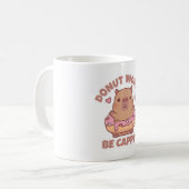 Funny Donut Worry Be Cappy Capybara Zitat Kaffeetasse (Vorderseite Links)