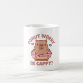 Funny Donut Worry Be Cappy Capybara Zitat Kaffeetasse (Mittel)