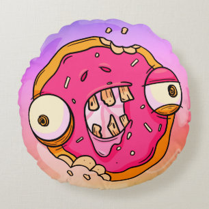 Funny Donut Zombie Design Rundes Kissen