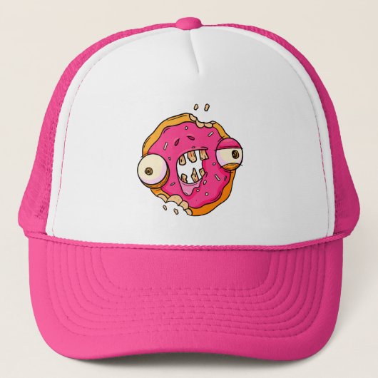 Funny Donut Zombie Design Truckerkappe (Vorderseite)