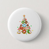 Funny Donuts Christmas Tree Lights Xmas Pjs Boys K Button (Vorderseite)