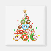 Funny Donuts Christmas Tree Lights Xmas Pjs Boys K Magnet (Vorne)