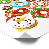 Funny Donuts Christmas Tree Lights Xmas Pjs Boys K Poster (Ecke)