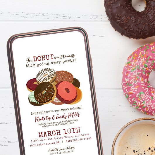 Funny Donuts geht weg Party Einladung
