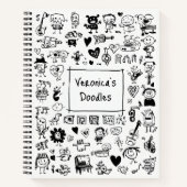Funny Doodle Art Individuelle Name Artist Sketchbo Notizblock (Vorderseite)