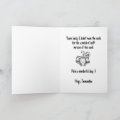 Funny Doodle Art Non Birthday Happy Hippy Bathday Karte (Innenseite)