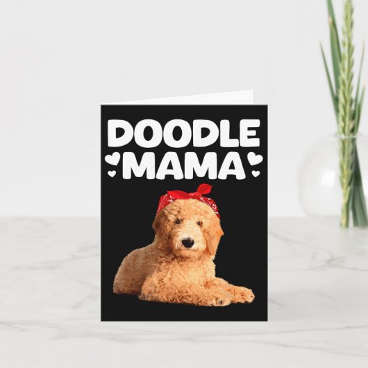 Funny Doodle Mama Design für Mama Frauen Goldendoo Karte (Vorderseite)