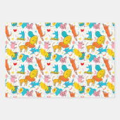 Funny Doodled Hunde Katzen Wrapping Paper Set von Geschenkpapier Set (Vorderseite 3)