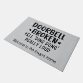 Funny Doorbell Broken Fußmatte (Schrägansicht)