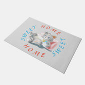 Funny Doormat mit Baby Kitten - Zuhause Sweet Zuha Fußmatte (Schrägansicht)