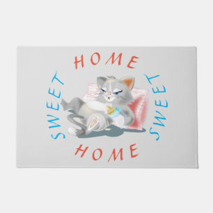 Funny Doormat mit Baby Kitten - Zuhause Sweet Zuha Fußmatte