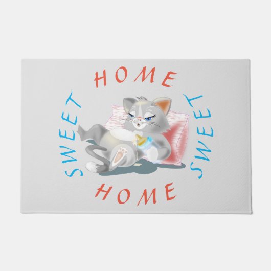 Funny Doormat mit Baby Kitten - Zuhause Sweet Zuha Fußmatte (Vorderseite)