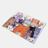 Funny Doormat mit Happy Cat Party Fußmatte (Schrägansicht)