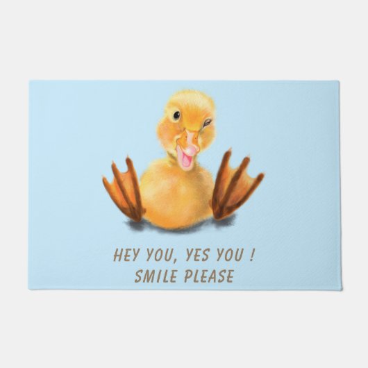 Funny Doormat mit Happy Duck Smile - Benutzerdefin Fußmatte (Vorderseite)