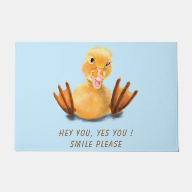 Funny Doormat mit Happy Duck Smile - Benutzerdefin Fußmatte (Vorderseite)