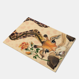 Funny Doormat mit Romantic Giraffe Gentleman Fußmatte