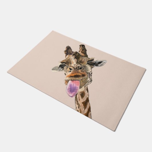 Funny Doormat mit spielerischer Giraffe - Anpassba Fußmatte (Schrägansicht)
