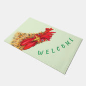 Funny Doormat mit überraschendem Rooster - Benutze Fußmatte (Schrägansicht)