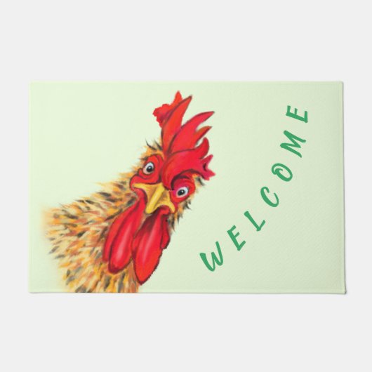 Funny Doormat mit überraschendem Rooster - Benutze Fußmatte (Vorderseite)