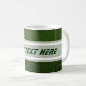 Funny Dots Muster dunkelgrün + Ihr Text Kaffeetasse (VorderseiteRechts)
