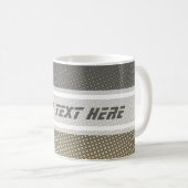 Funny Dots Muster grauer Sand + Ihre Idee Kaffeetasse (VorderseiteRechts)